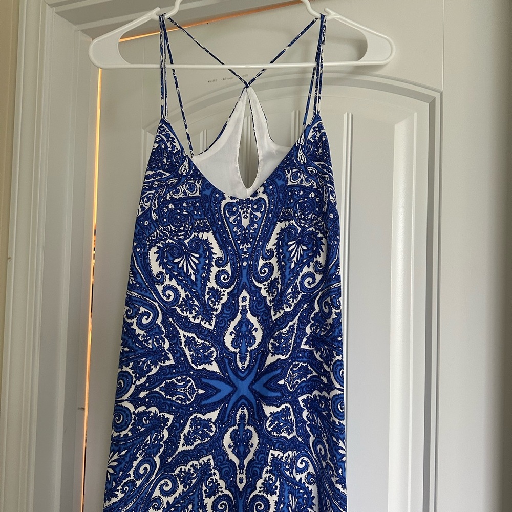 Alice & Trixie Blue and White Backless Dress